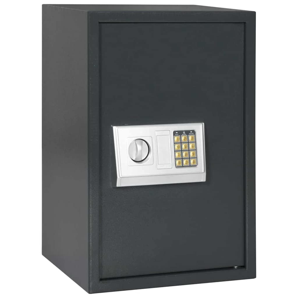 vidaXL Digitaler Safe mit Schloss Dunkelgrau 40 x 35 x 60 cm Stahl