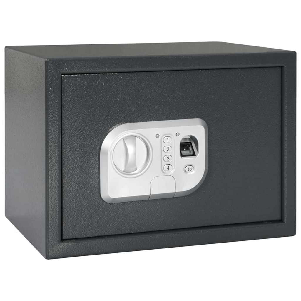 vidaXL Digitaler Safe mit Schloss Dunkelgrau 35 x 25 x 25 cm Stahl