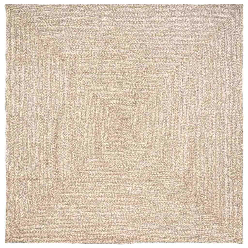 vidaXL Bereichsteppiche Natürlich und Weiß 300 x 300 cm Jute
