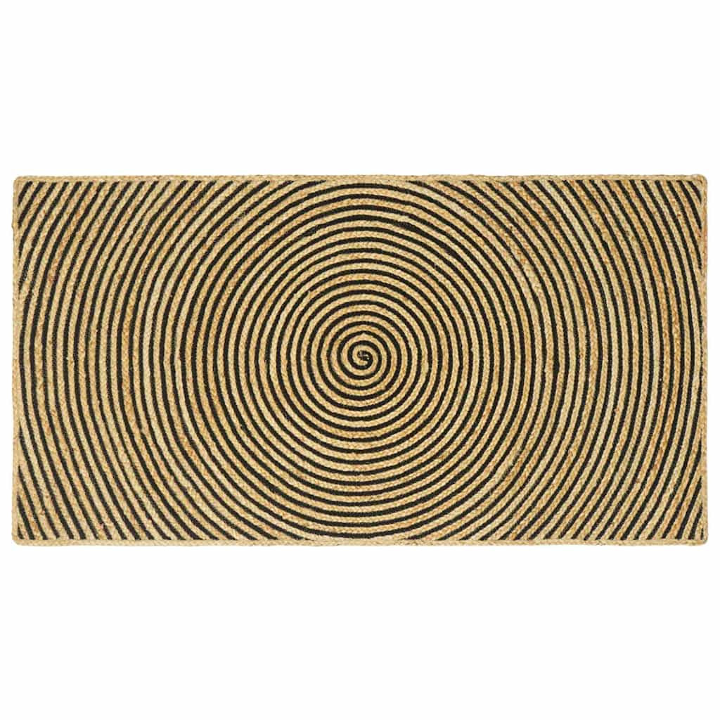 vidaXL Bereichsteppiche Schwarz 80 x 150 cm Jute
