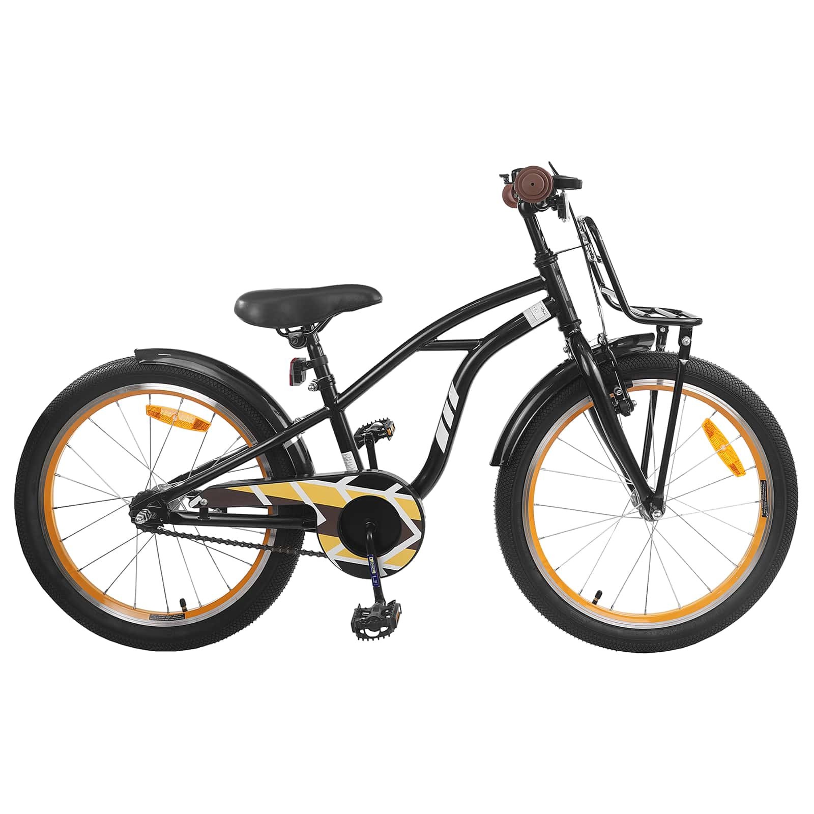 vidaXL Kinderfahrrad 22 Zoll für 7-12 Jahre alt Schwarz
