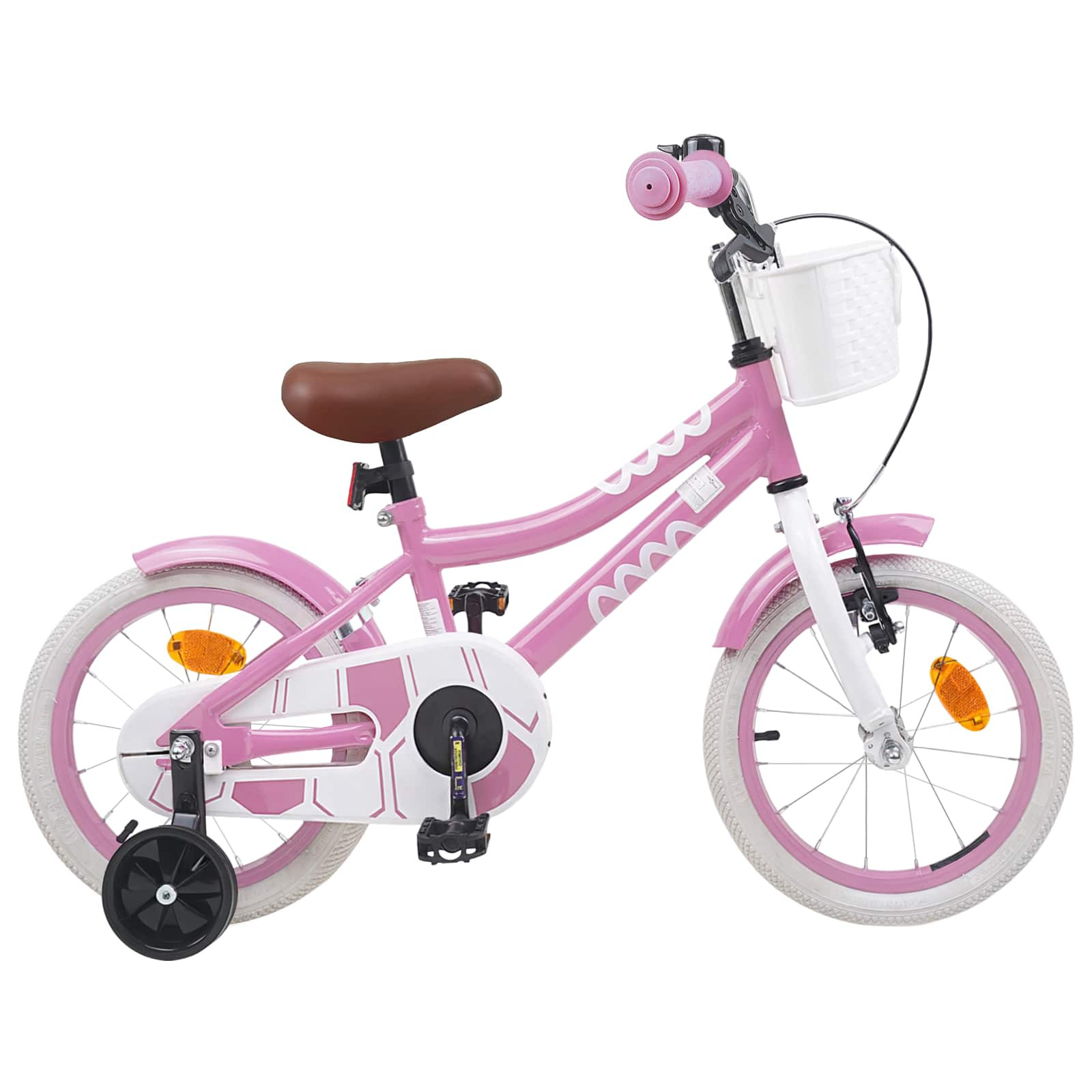 vidaXL Kinderfahrrad 16 Zoll für 4-6 Jahre alt Hellrosa