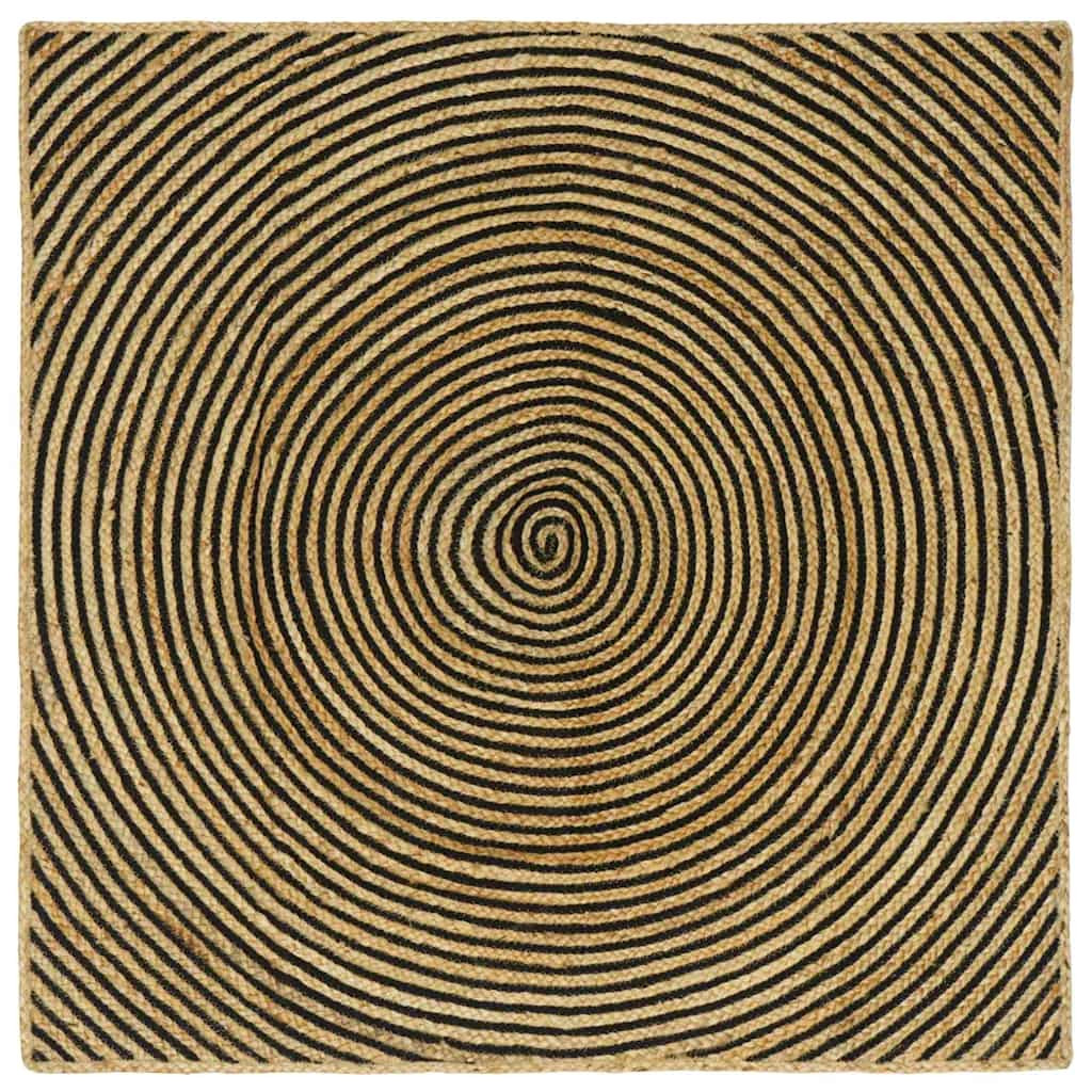 vidaXL Bereichsteppiche Schwarz 120 x 120 cm Jute