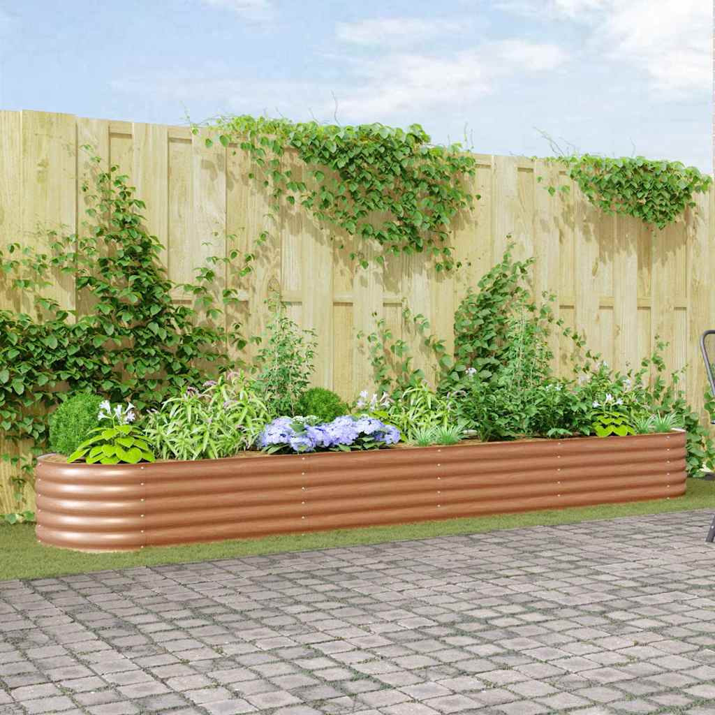 vidaXL Hochbeet Braun 400 x 80 x 44 cm Stahl