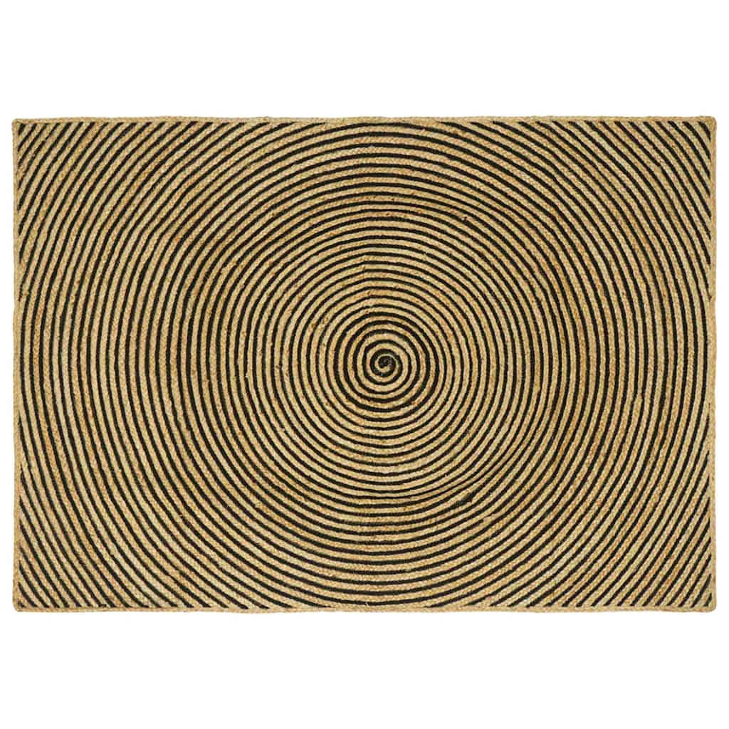 vidaXL Bereichsteppiche Schwarz 120 x 170 cm Jute