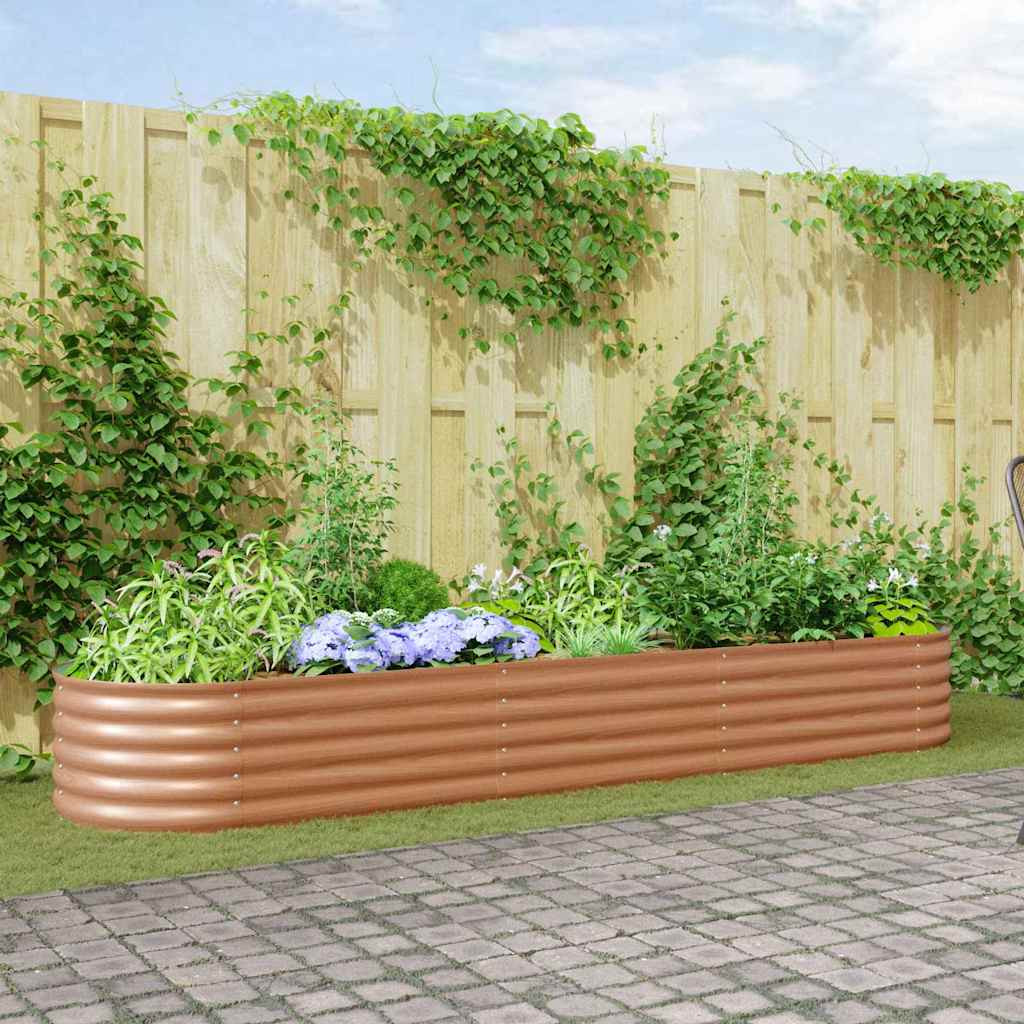 vidaXL Hochbeet Braun 320 x 80 x 44 cm Stahl