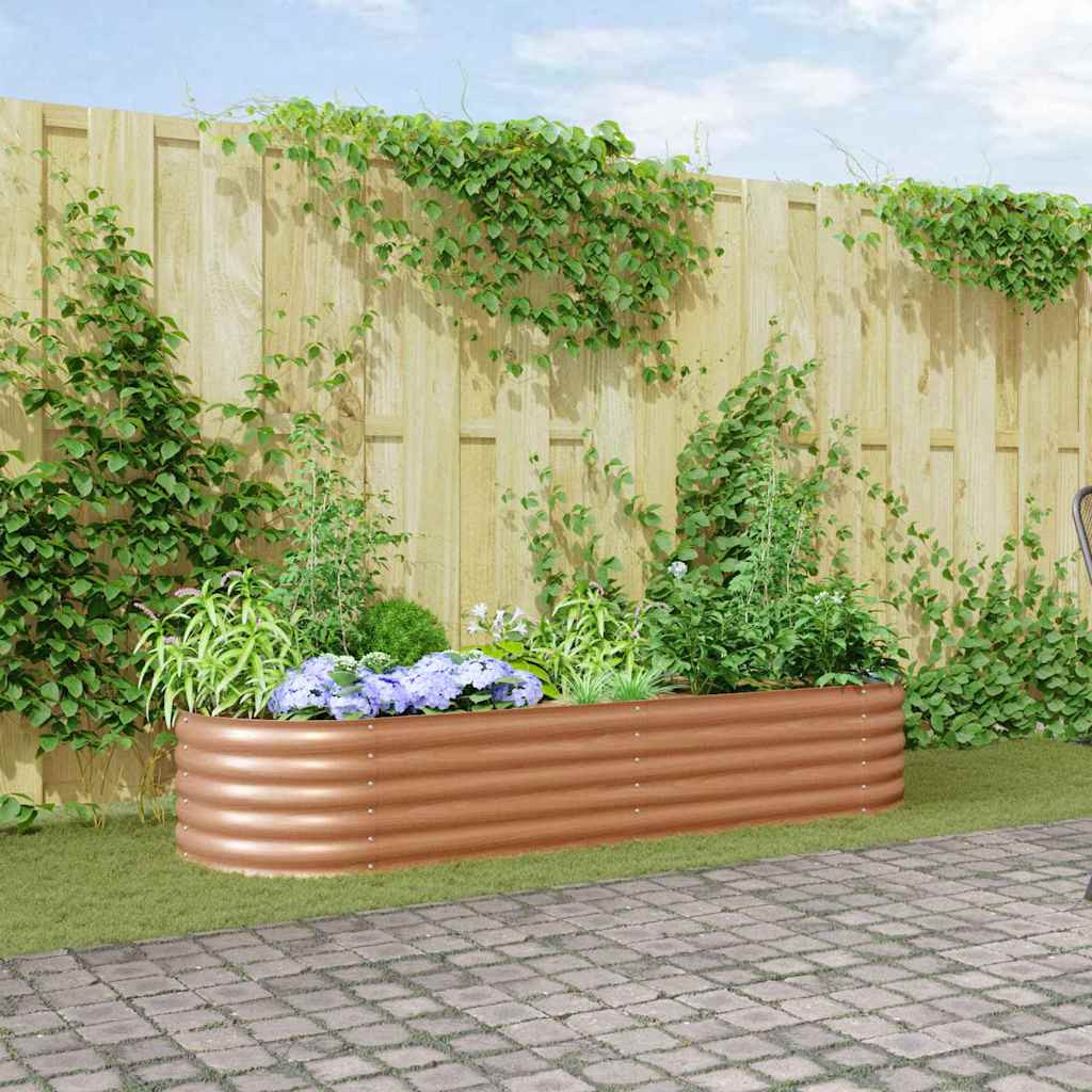 vidaXL Hochbeet Braun 240 x 80 x 44 cm Stahl
