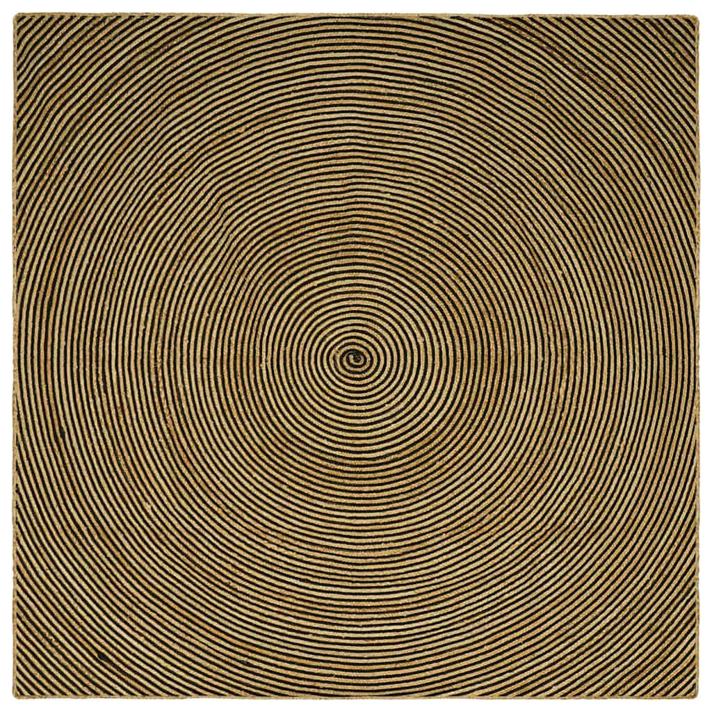vidaXL Bereichsteppiche Schwarz 200 x 200 cm Jute