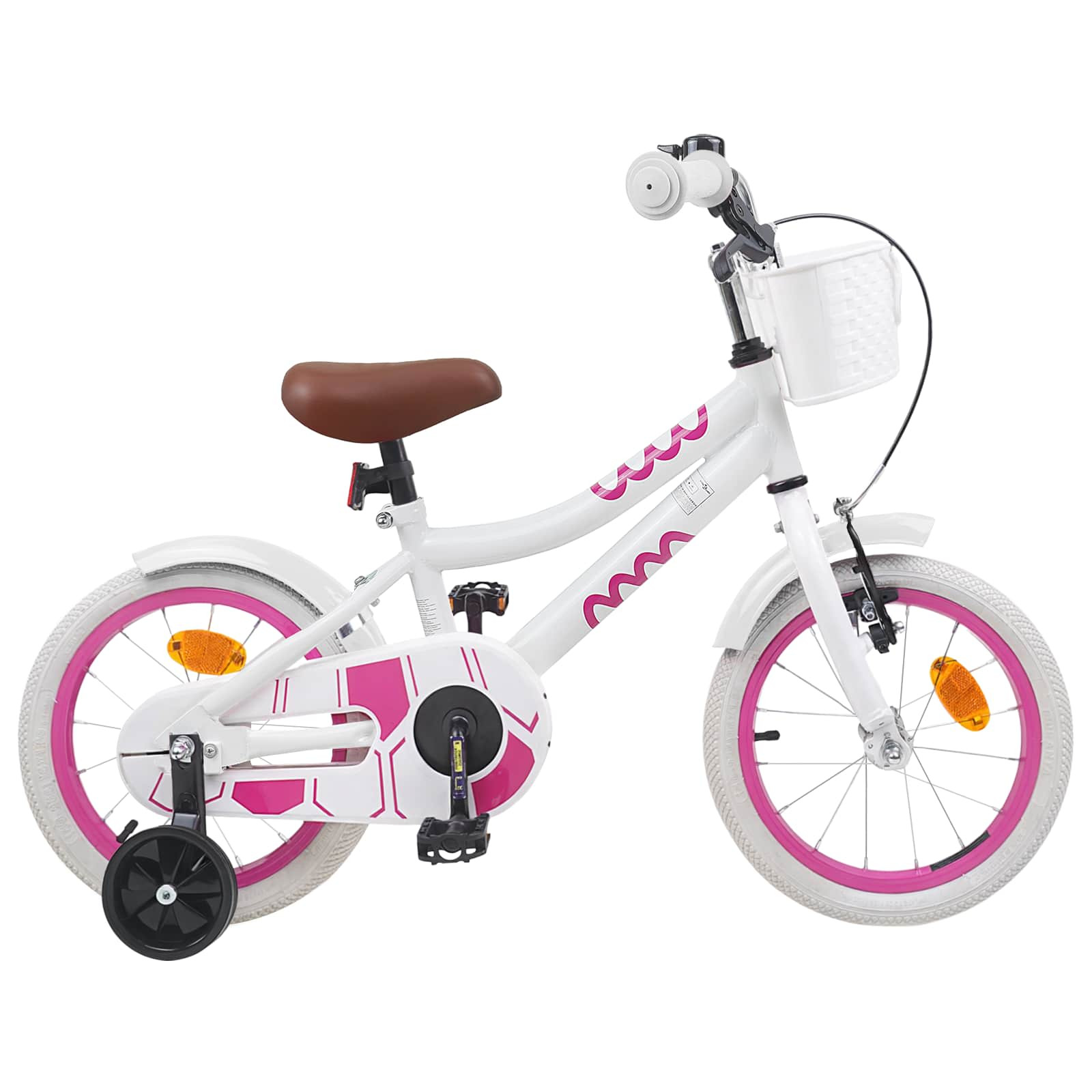 vidaXL Kinderfahrrad 16 Zoll für 4-6 Jahre alt Weiß