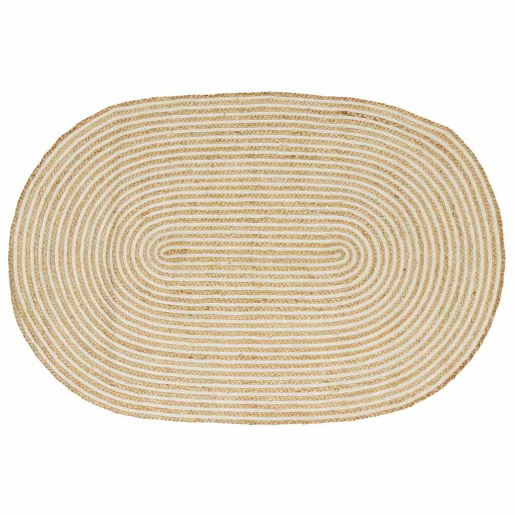 vidaXL Bereichsteppiche Natürlich und Weiß 100 x 152 cm Jute