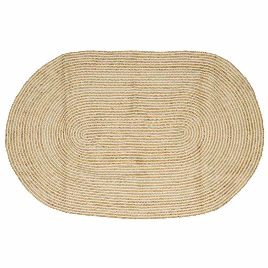 vidaXL Bereichsteppiche Natürlich und Weiß 152 x 245 cm Jute