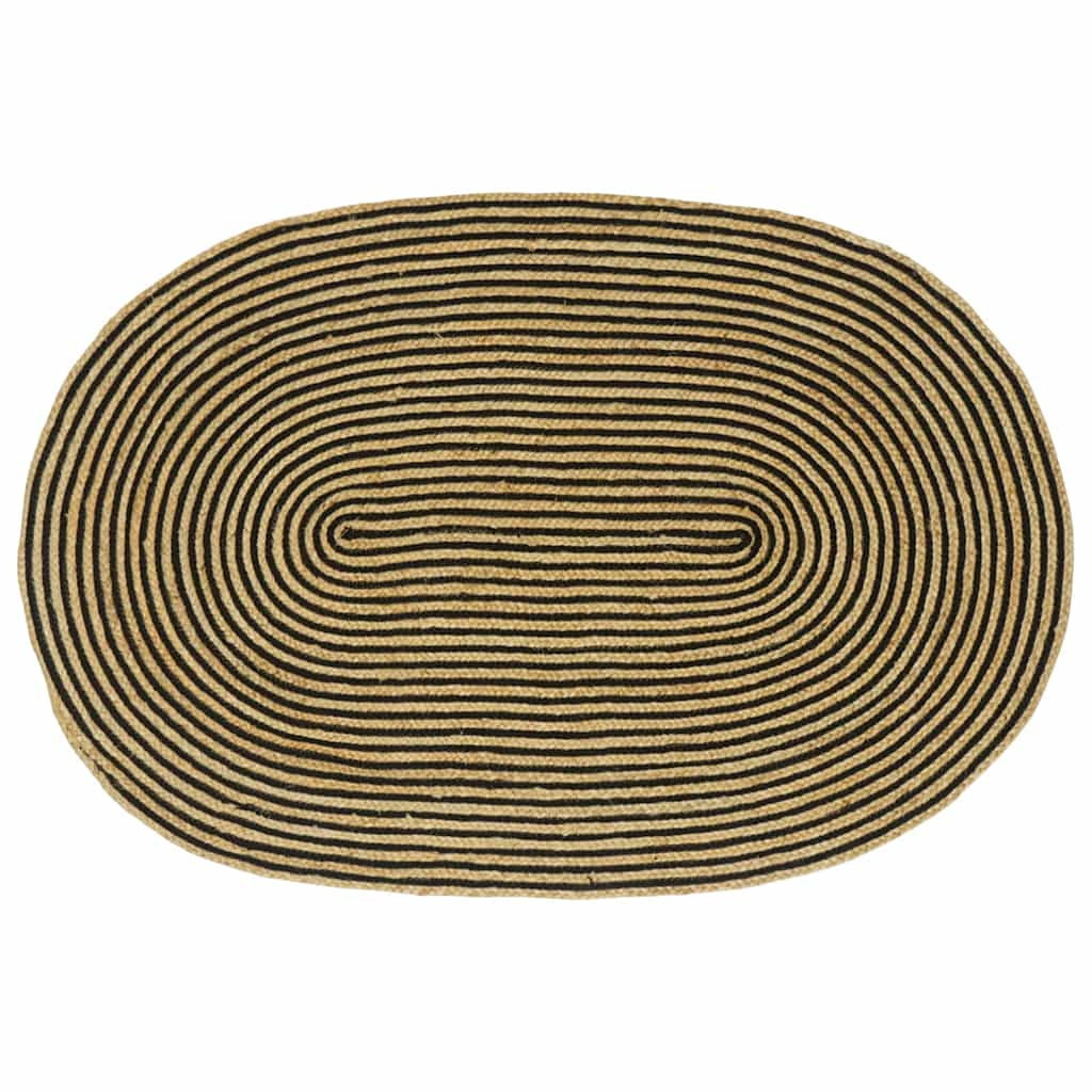 vidaXL Bereichsteppiche Natürlich und Schwarz 122 x 183 cm Jute