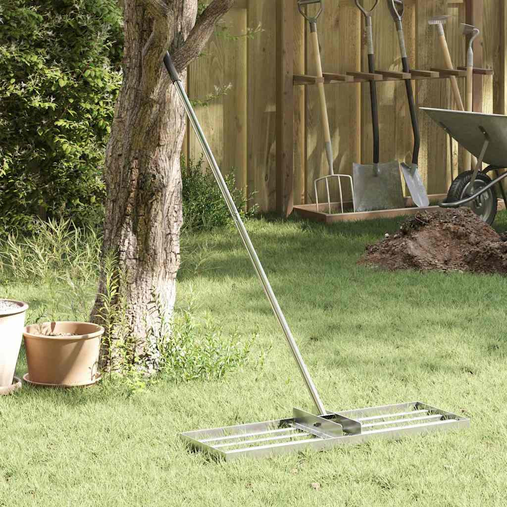 vidaXL Garten Nivellierrechen Silber 75 x 25 x 200 cm Edelstahl