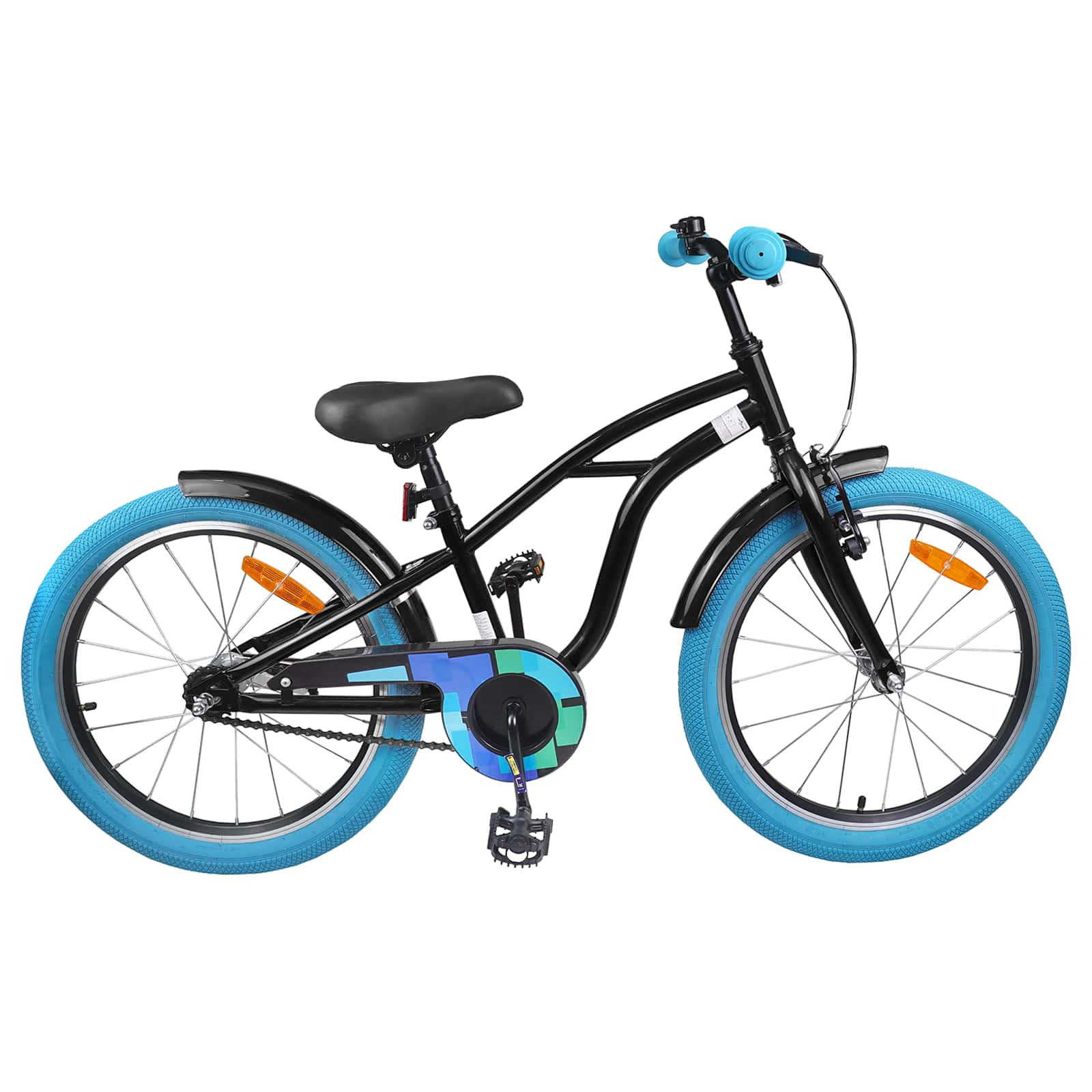 vidaXL Kinderfahrrad 20 Zoll für 6-11 Jahre alt Schwarz