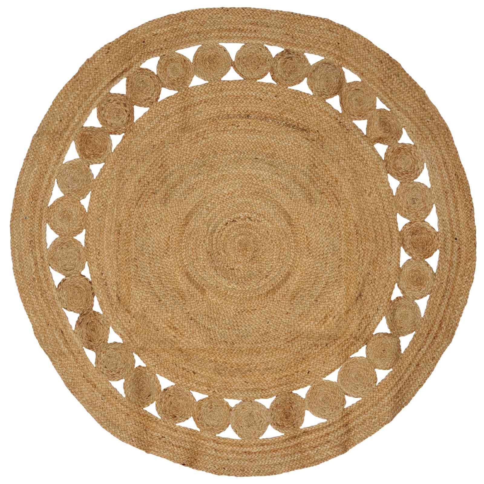 vidaXL Bereichsteppiche Natur Ø 180 cm Jute