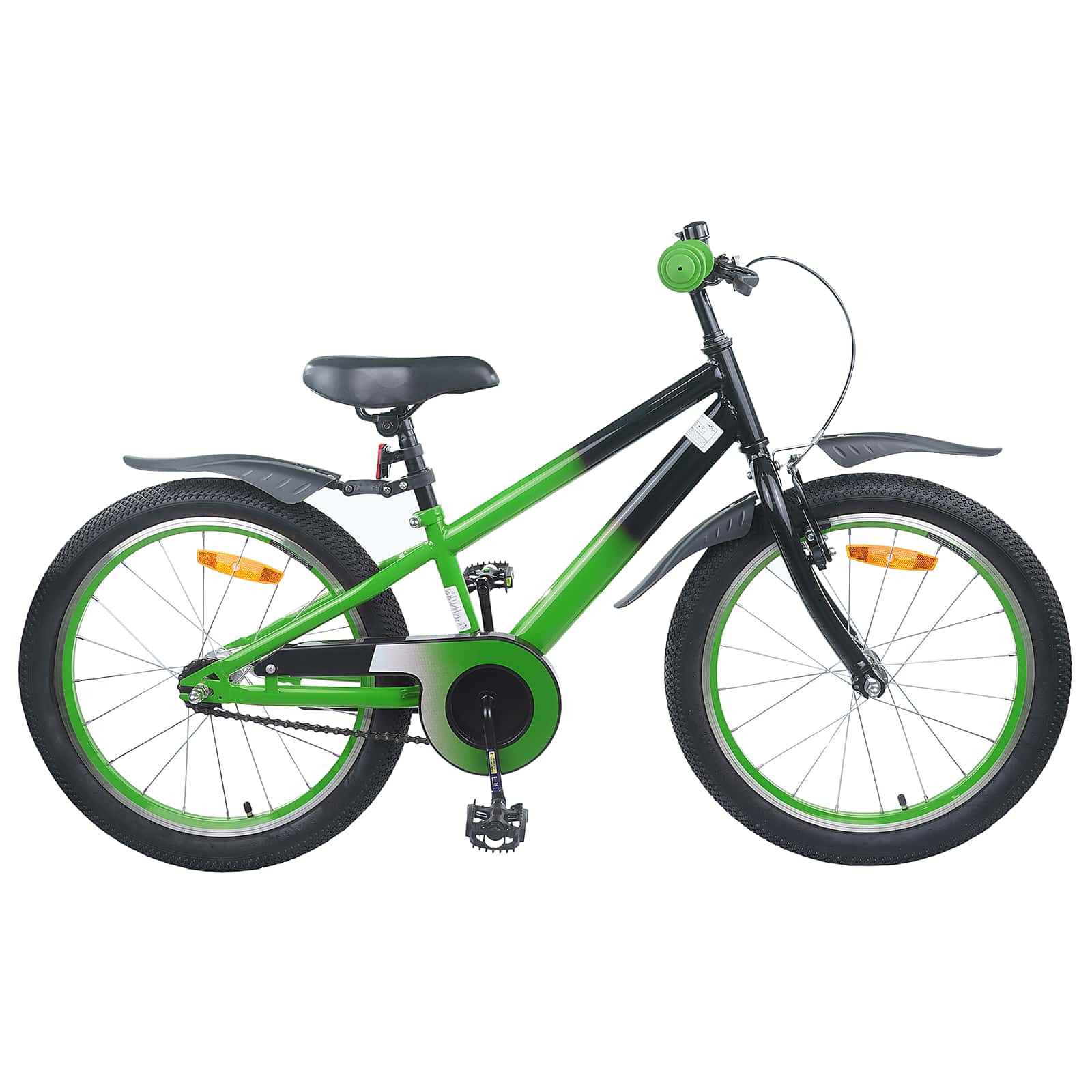 vidaXL Kinderfahrrad 18 Zoll für 5-7 Jahre alt Grün Schwarz