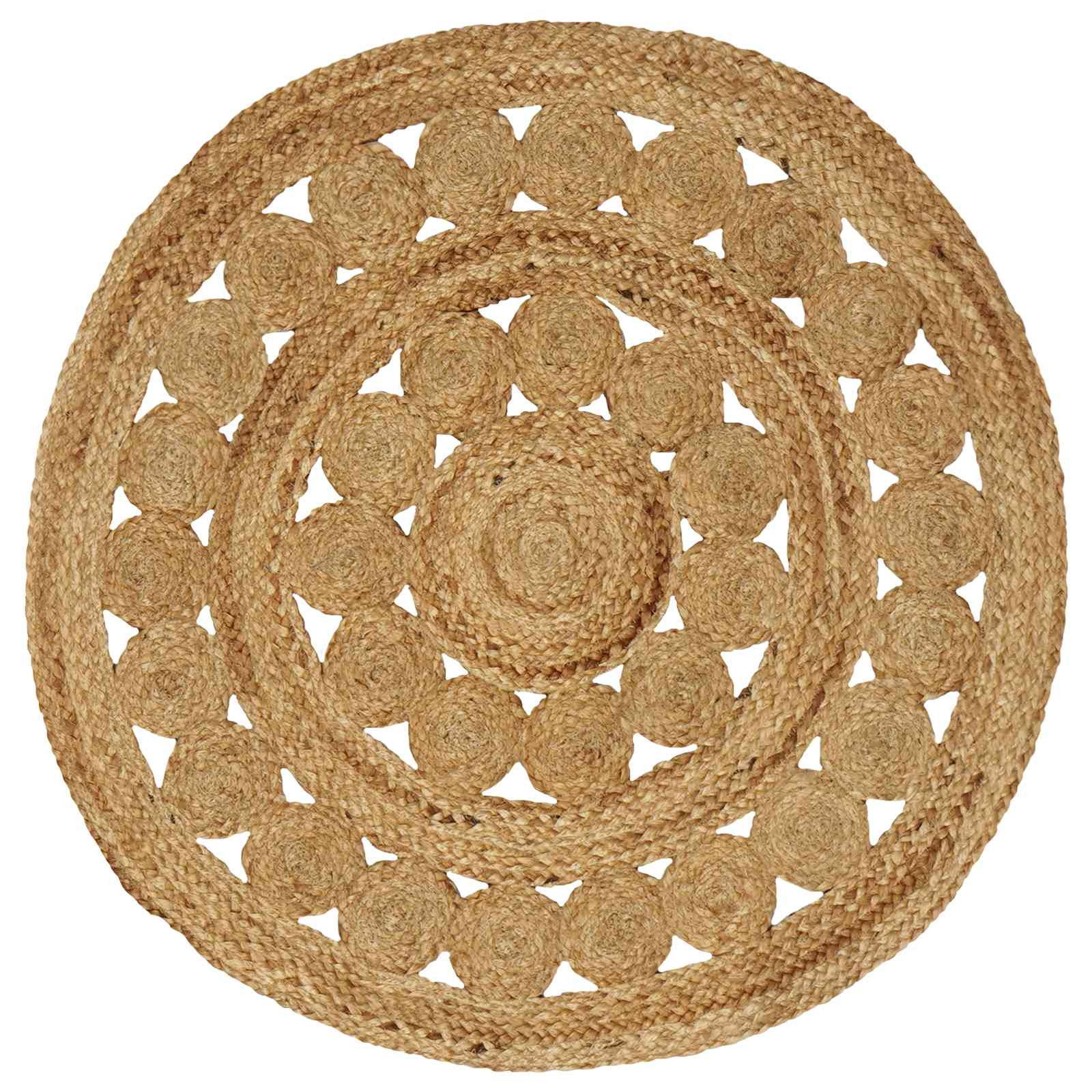vidaXL Bereichsteppiche Natur Ø 90 cm Jute