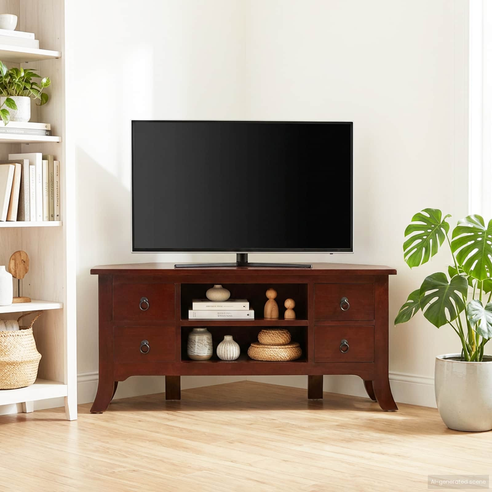 vidaXL TV-Schränk Braun 100 x 40,5 x 46 cm Massives Mahagoni Holz