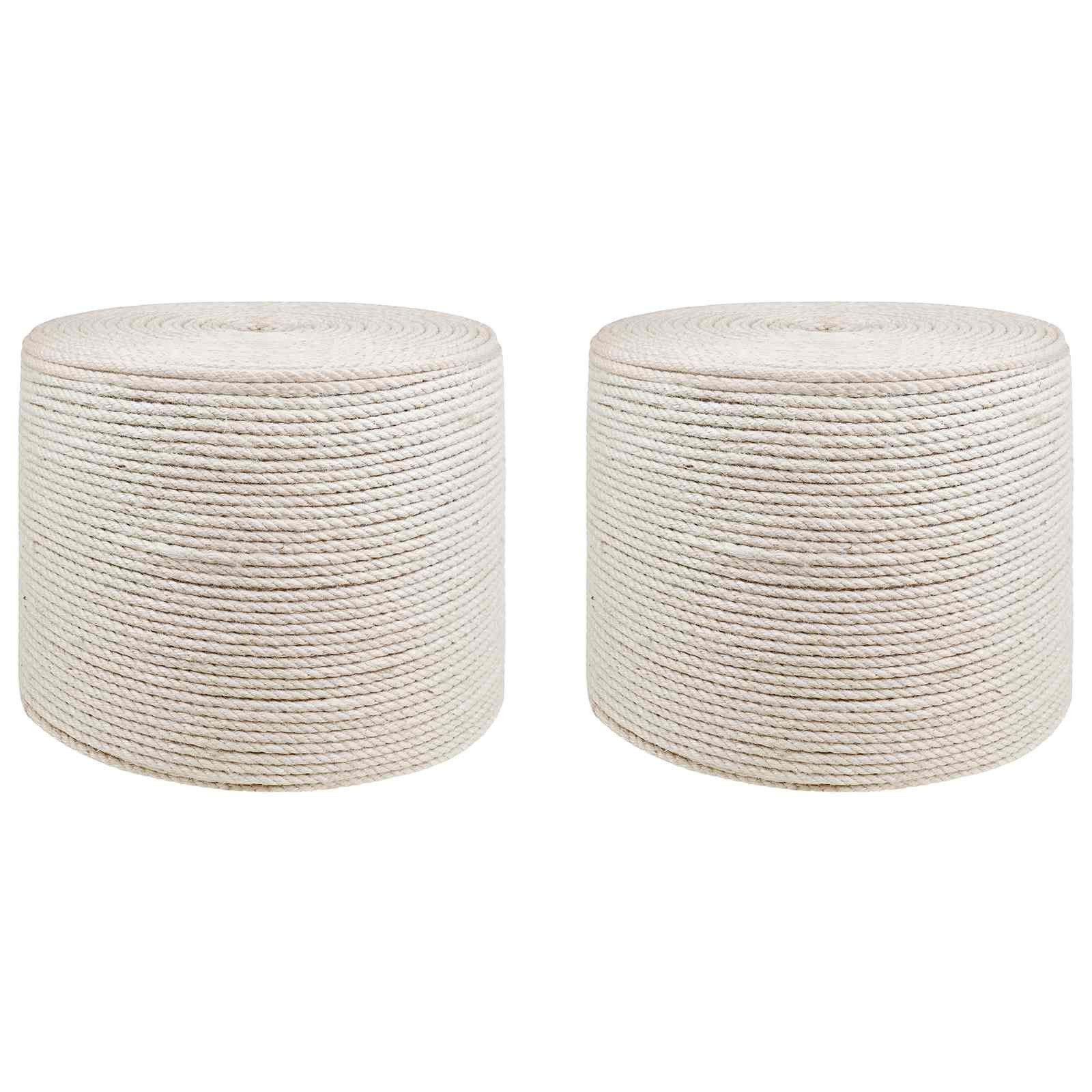 vidaXL Juteschnur 2 pcs 2 Weiß 100% Tossa Jute