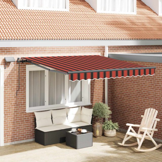 vidaXL Ausziehbare Markise Orange und Braun 300 x 250 cm