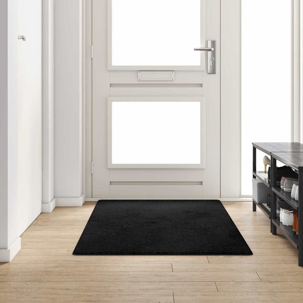 vidaXL Teppichläufer Schwarz 100 x 200 cm 100% Polypropylen Tuft