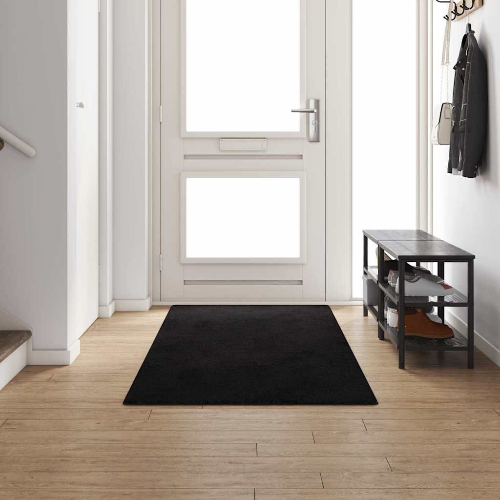 vidaXL Teppichläufer Schwarz 100 x 300 cm 100% Polypropylen Tuft