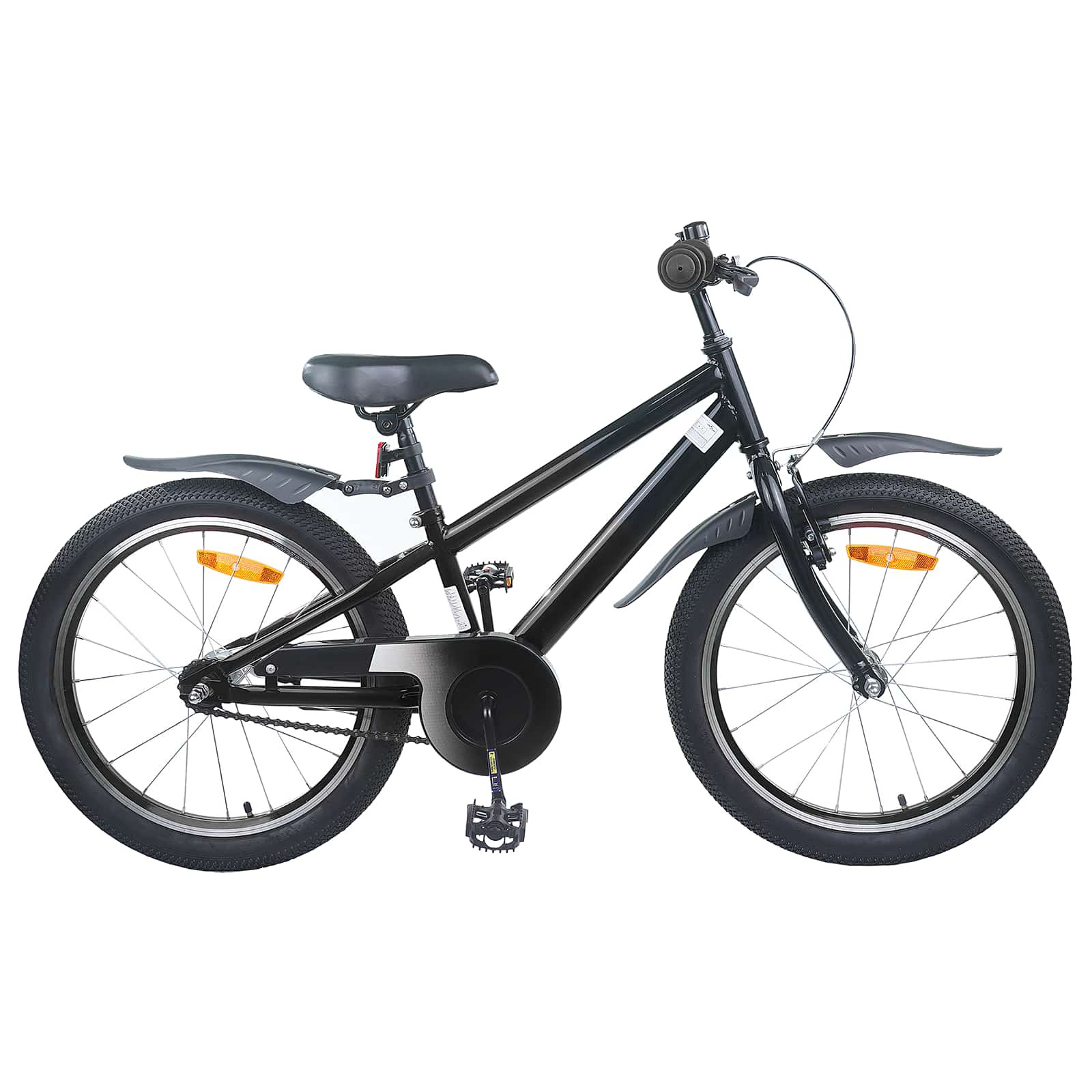 vidaXL Kinderfahrrad 18 Zoll für 5-7 Jahre alt Schwarz