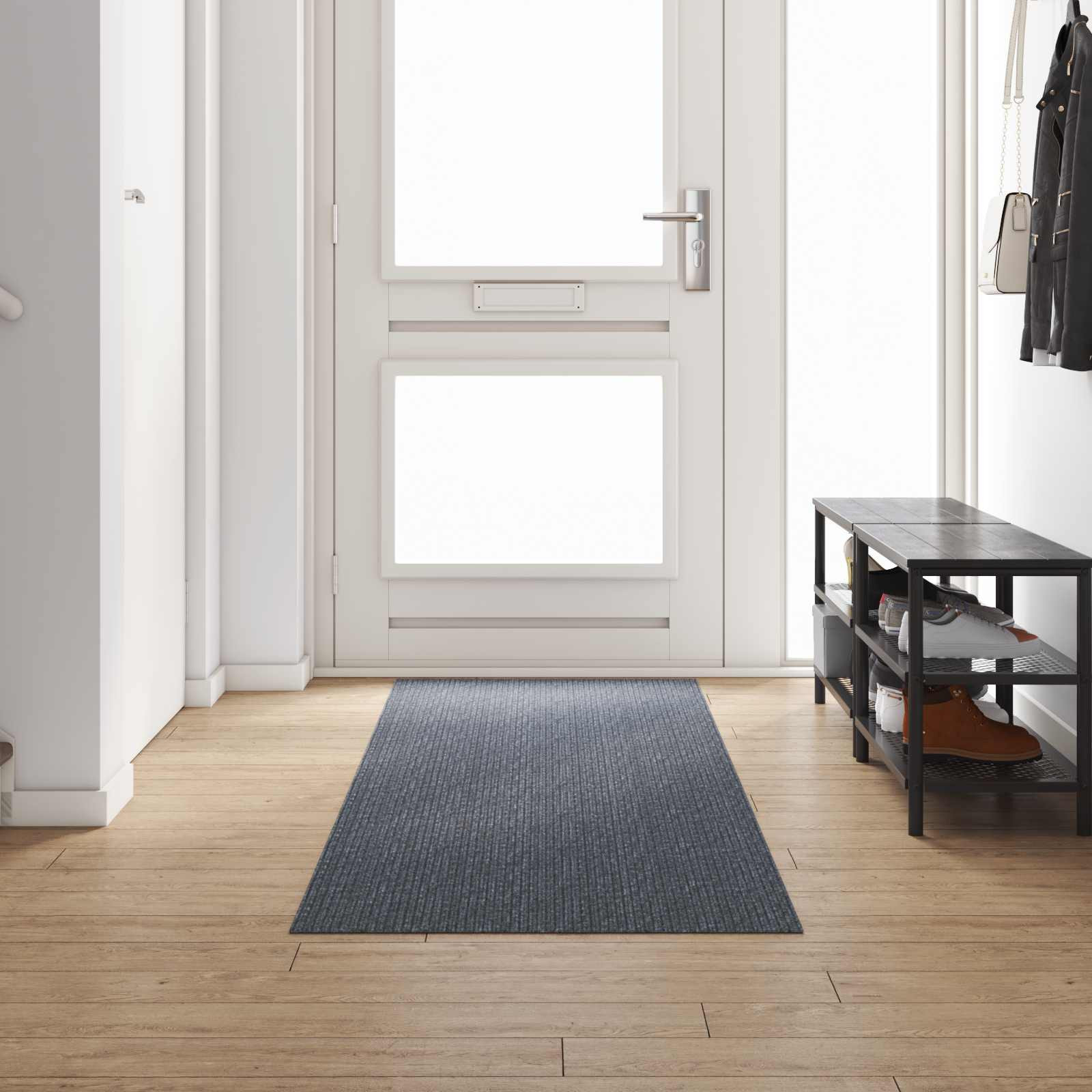 vidaXL Teppichläufer Grau 80 x 300 cm Stoff