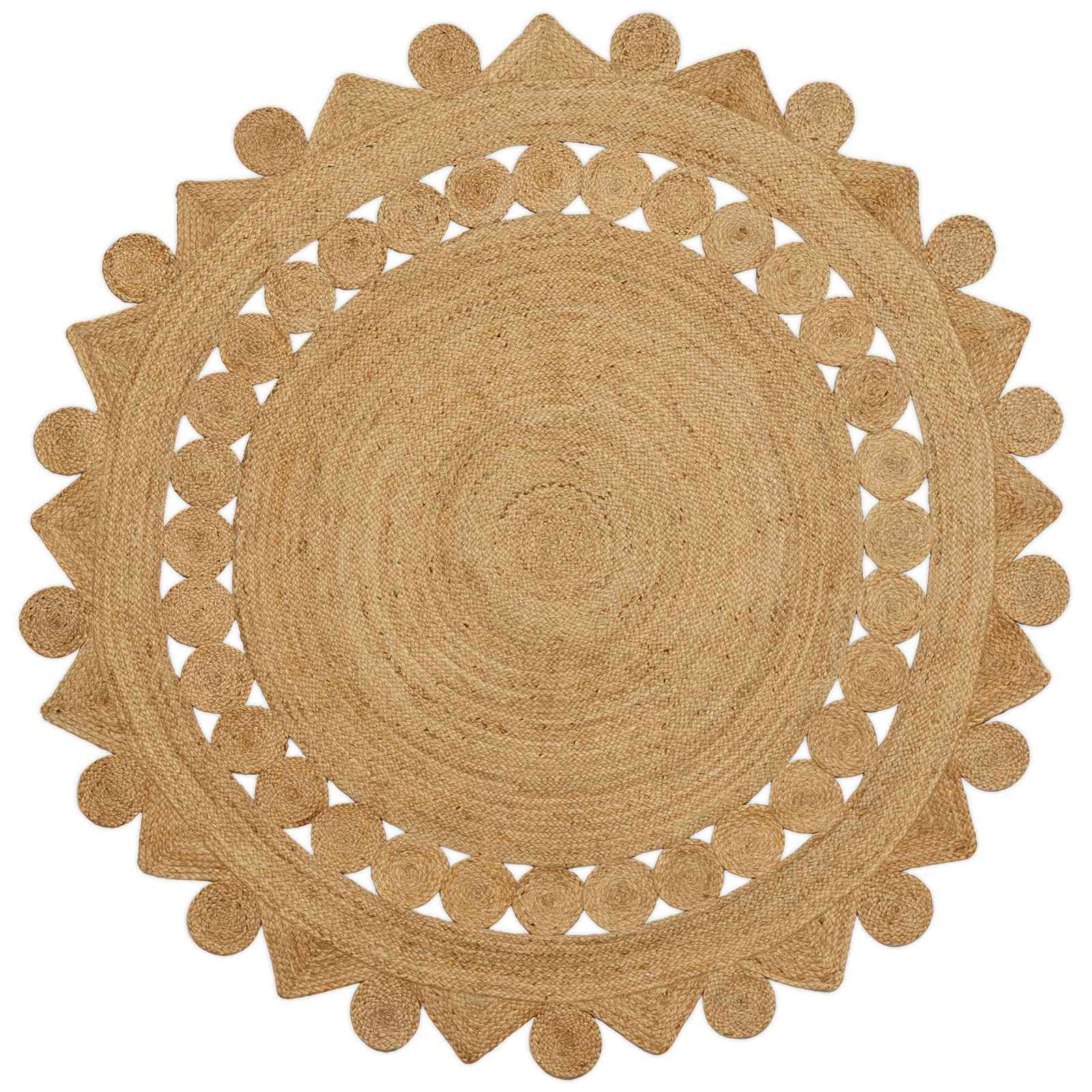 vidaXL Bereichsteppiche Natur Ø 240 cm Jute