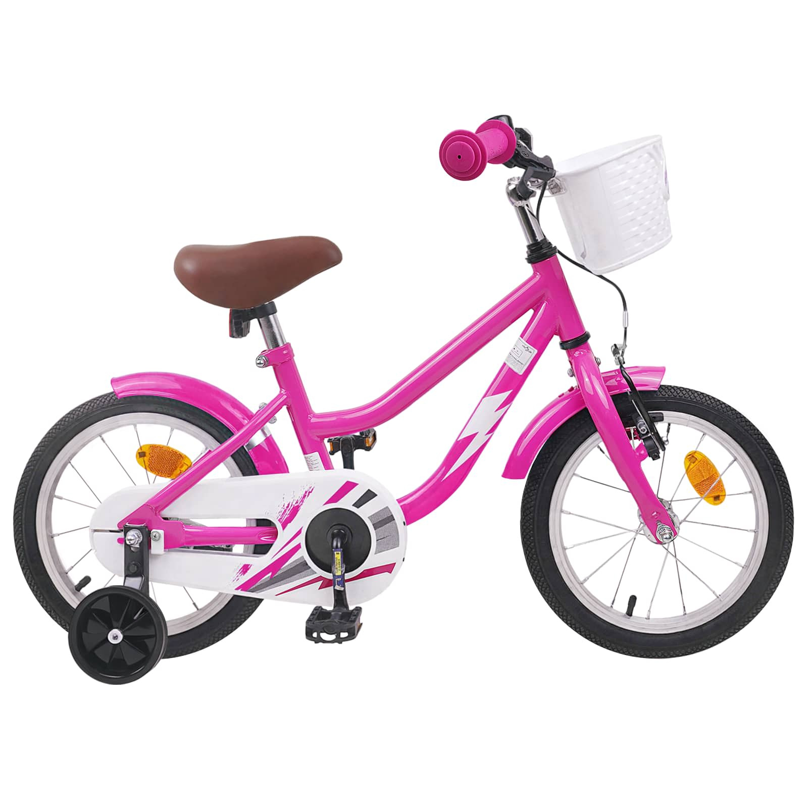 vidaXL Kinderfahrrad 14 Zoll für 3-5 Jahre alt Dunkelrosa