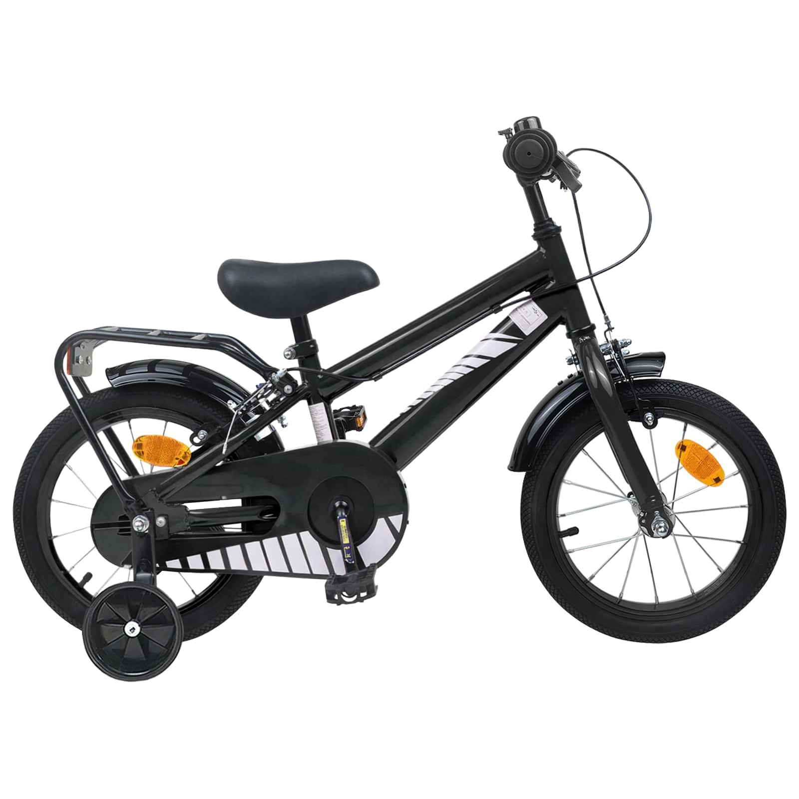 vidaXL Kinderfahrrad 16 Zoll für 4-6 Jahre alt Schwarz