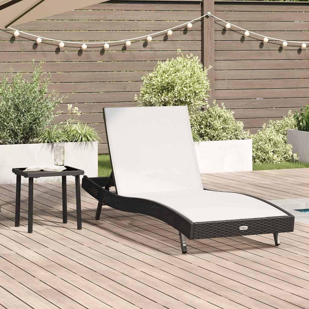 vidaXL Sonnenliege 2 pcs Schwarz und Weiß Poly-Rattan