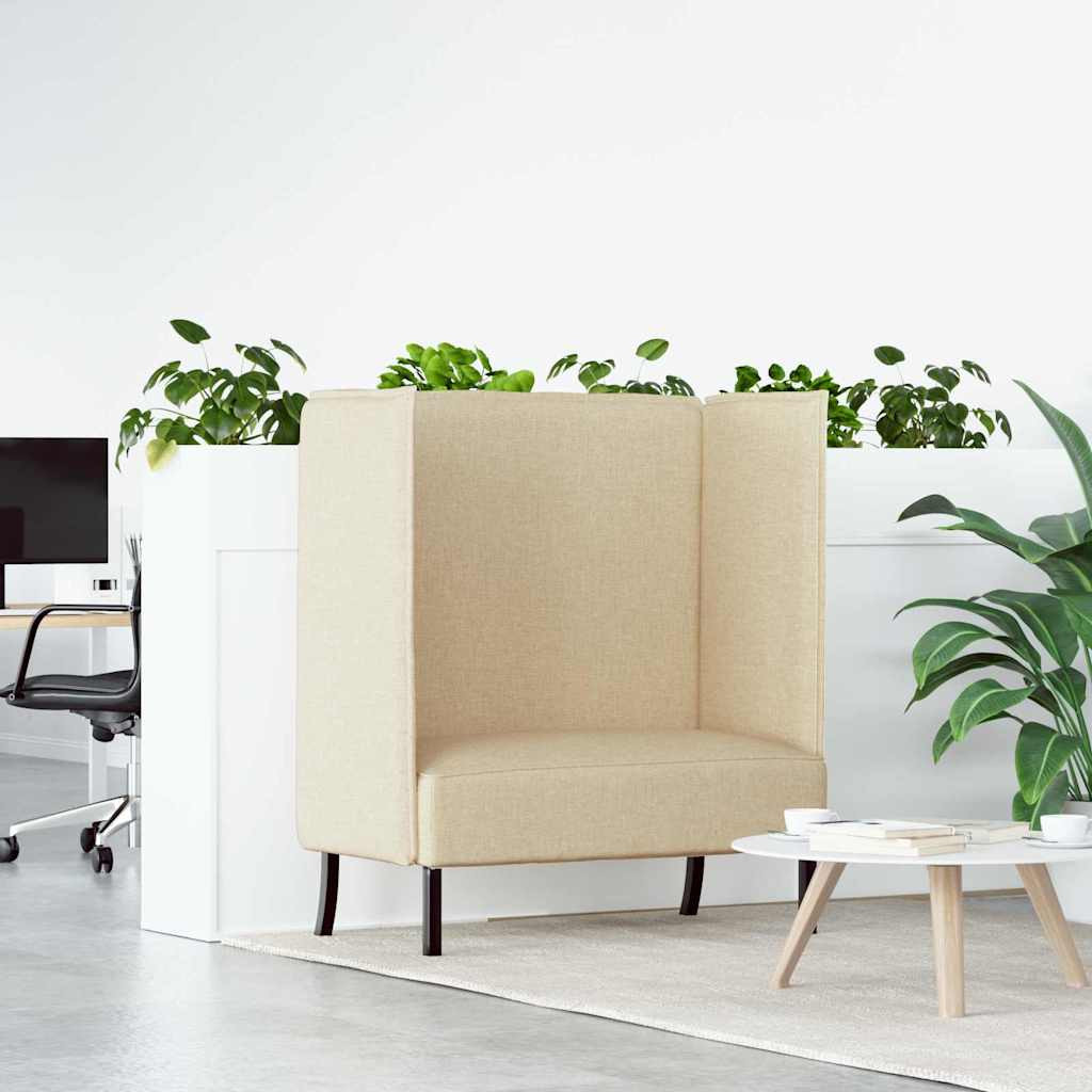 vidaXL Hoher Rücken Sofa 101cm Creme Stoff