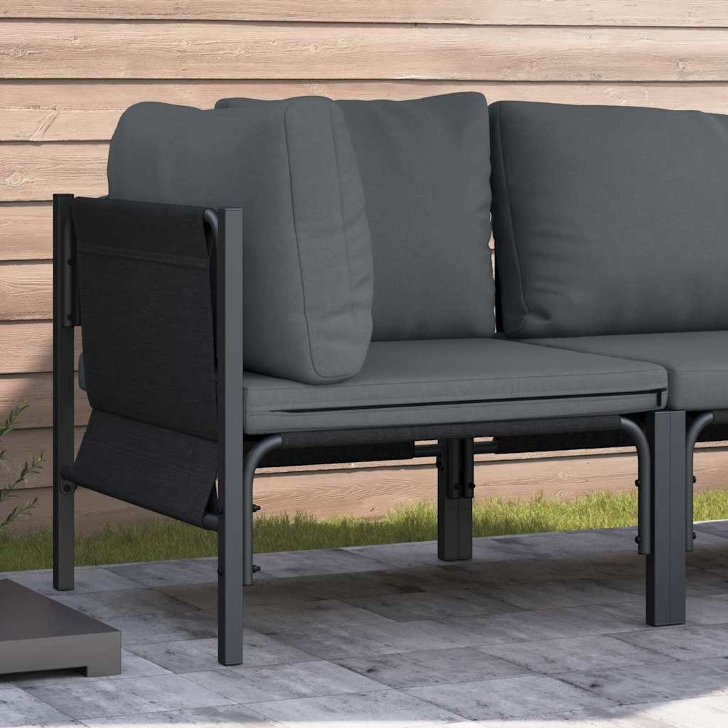 vidaXL Gartenmöbel mit Kissen Anthrazit 80 x 80 x 71 cm Stahl