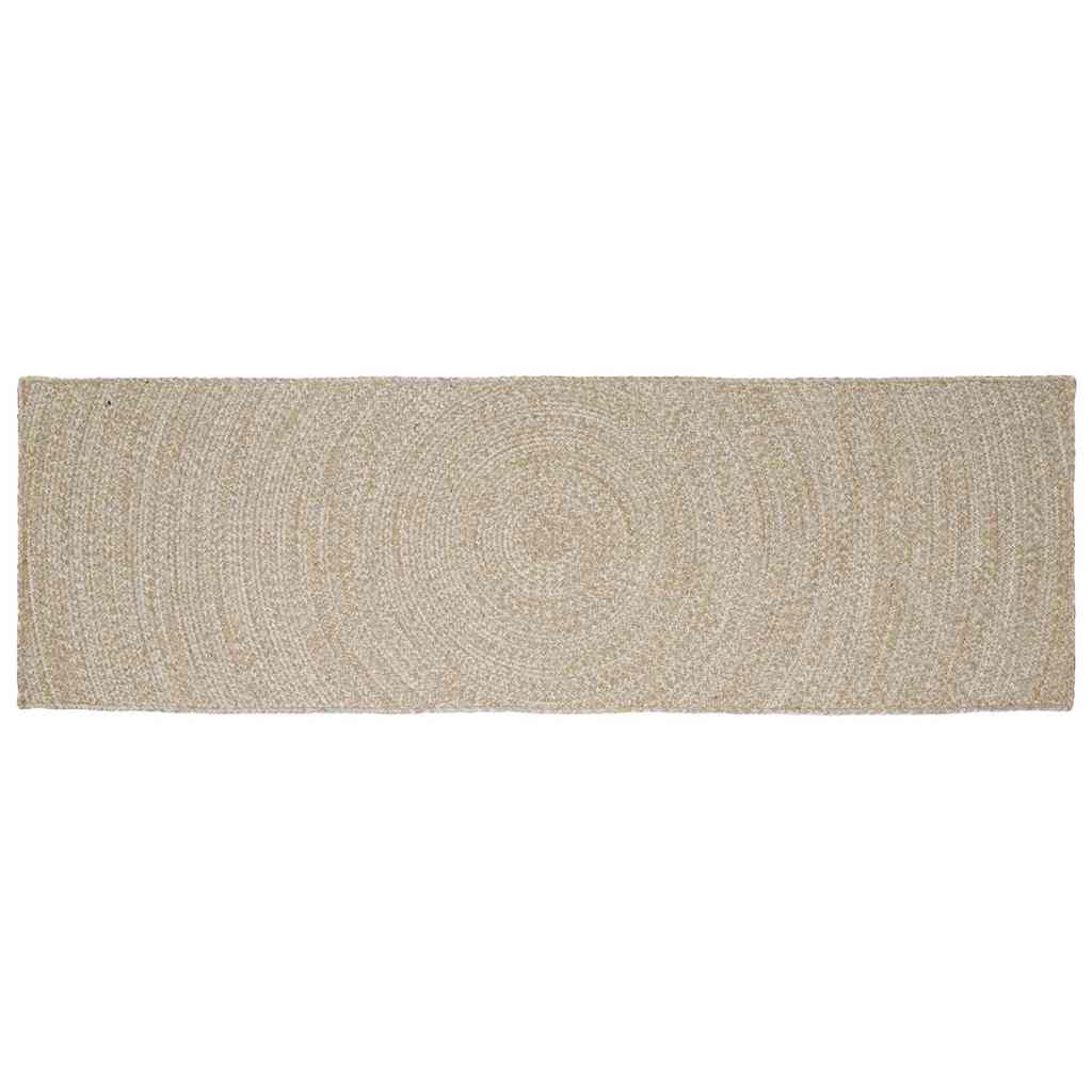 vidaXL Bereichsteppiche Natürlich und Weiß 60 x 250 cm Jute