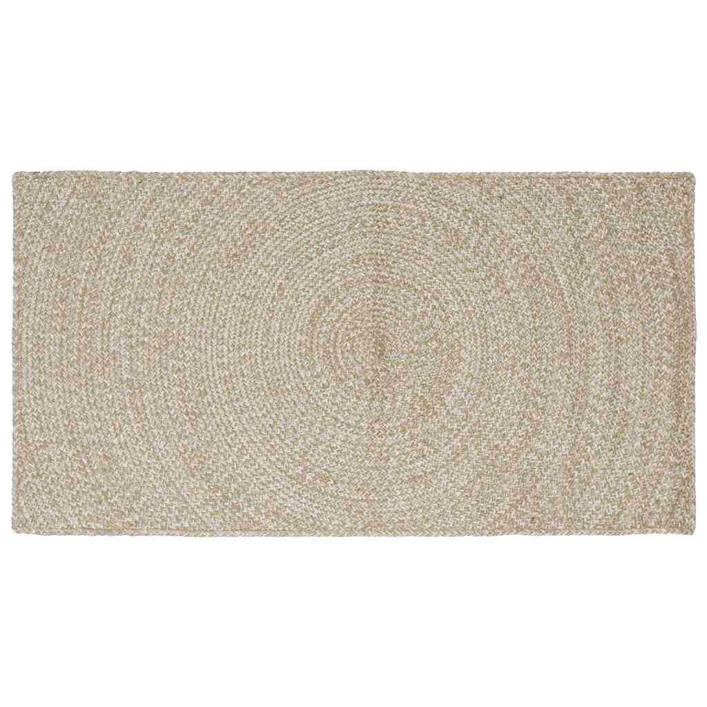 vidaXL Bereichsteppiche Natürlich und Weiß 100 x 200 cm Jute