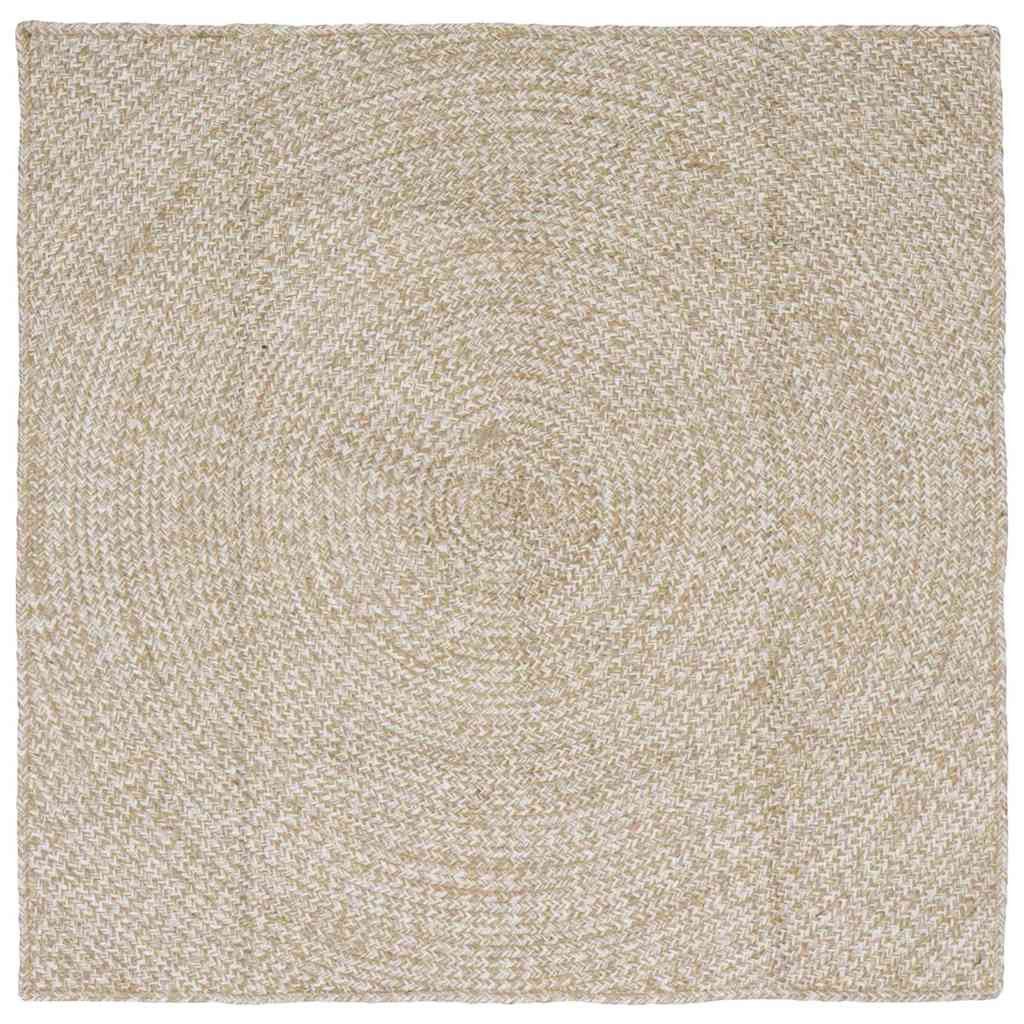 vidaXL Bereichsteppiche Natürlich und Weiß 120 x 120 cm Jute