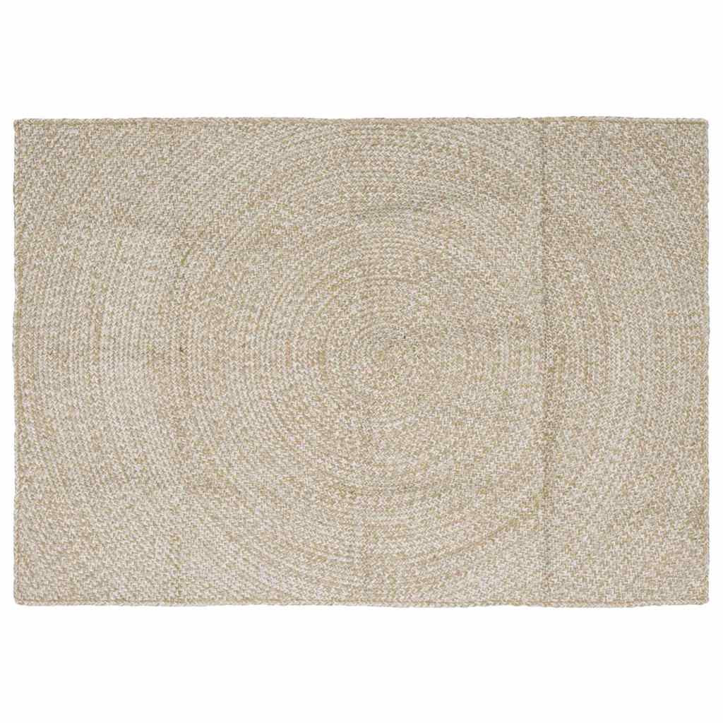 vidaXL Bereichsteppiche Natürlich und Weiß 140 x 200 cm Jute