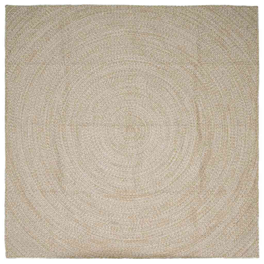 vidaXL Bereichsteppiche Natürlich und Weiß 240 x 240 cm Jute