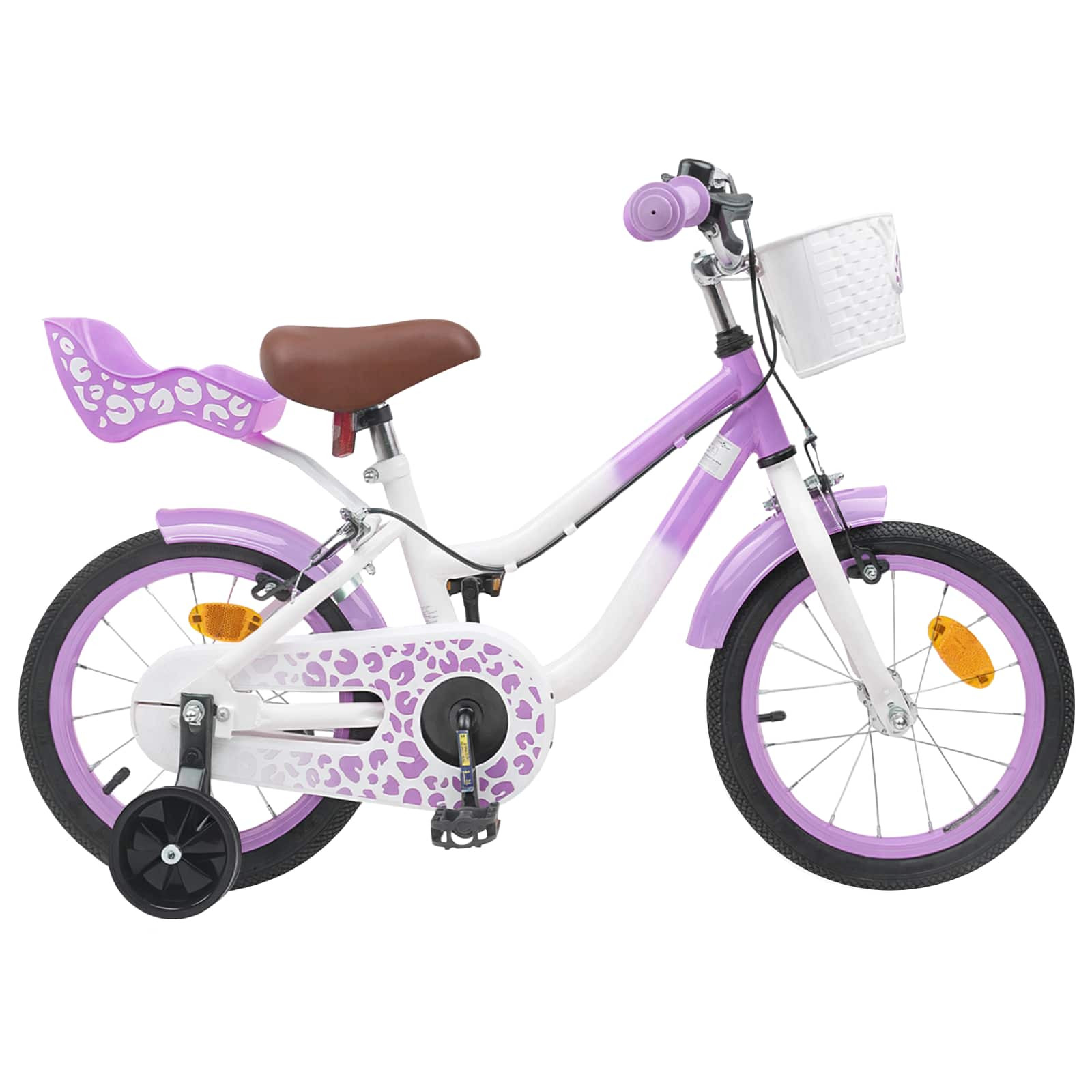 vidaXL Kinderfahrrad Mit Stützrädern 14 Zoll für 3-5 Jahre alt Lila