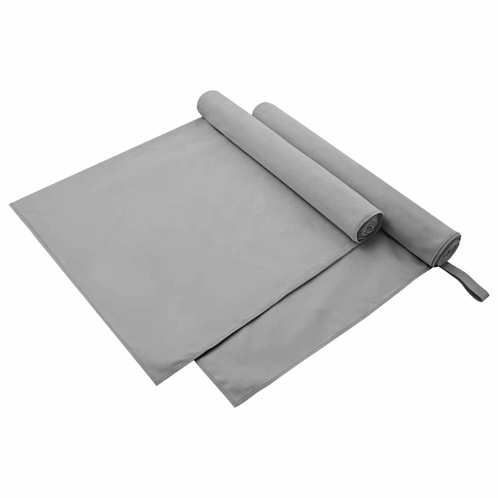 vidaXL Sporthandtücher 2 pcs Dunkelgrau 90 x 180 cm
