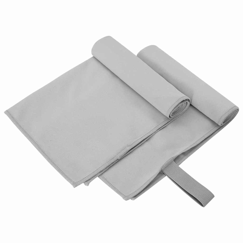 vidaXL Sporthandtücher 2 pcs Grau 50 x 30 cm Polyester und Polyamid