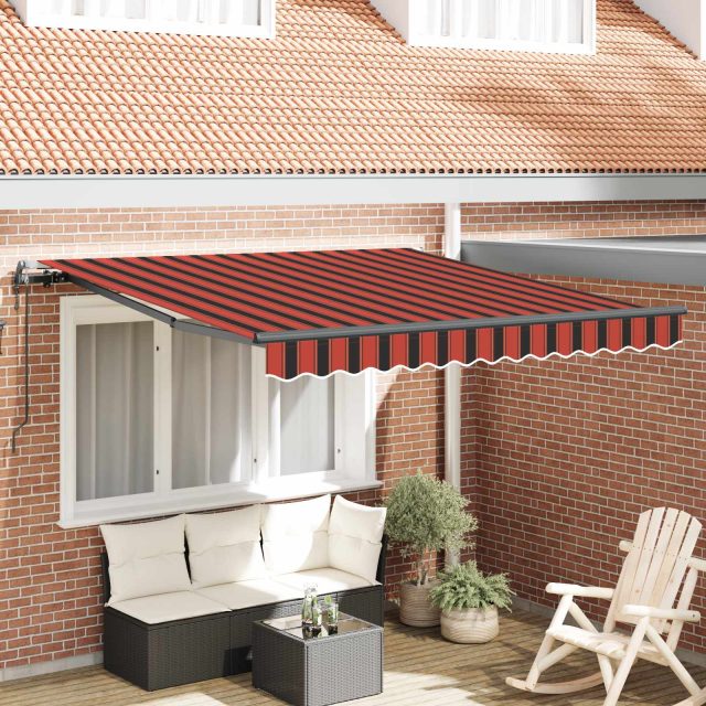 vidaXL Ausziehbare Markise Orange und Braun 300 x 250 cm