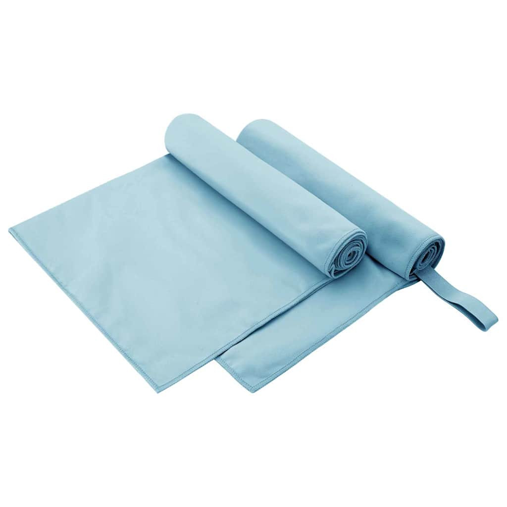 vidaXL Sporthandtücher 2 pcs Blau 100 x 50 cm Polyester und Polyamid