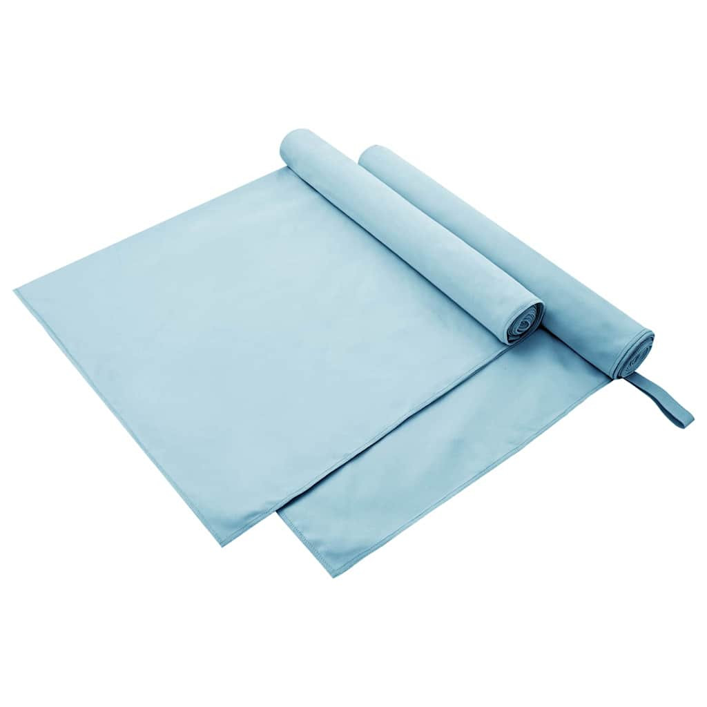 vidaXL Sporthandtücher 2 pcs Blau 180 x 90 cm Polyester und Polyamid