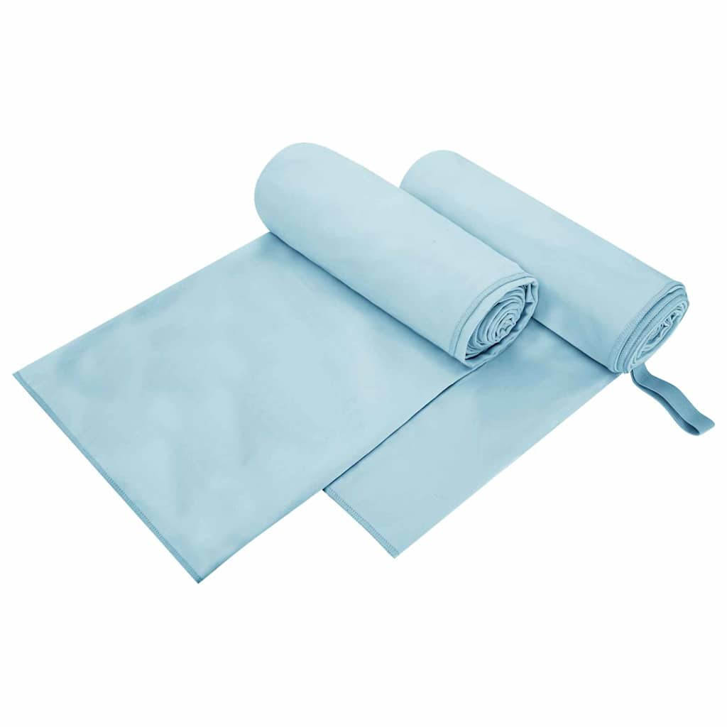 vidaXL Sporthandtücher 2 pcs Blau 200 x 100 cm Polyester und Polyamid
