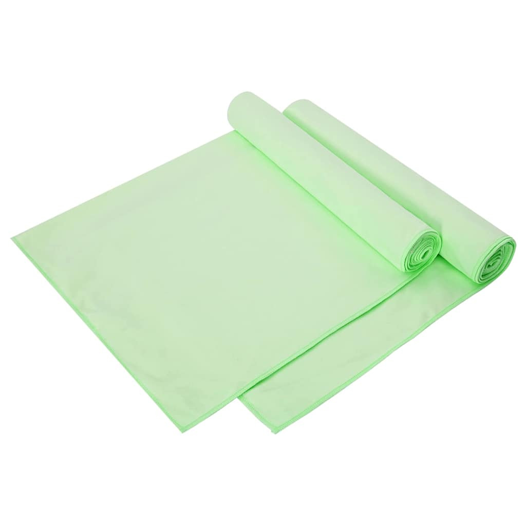 vidaXL Sporthandtücher 2 pcs Grün 140 x 70 cm