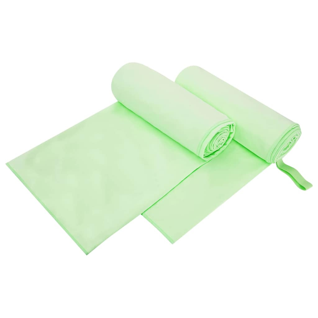 vidaXL Sporthandtücher 2 pcs Grün 200 x 100 cm Polyester und Polyamid