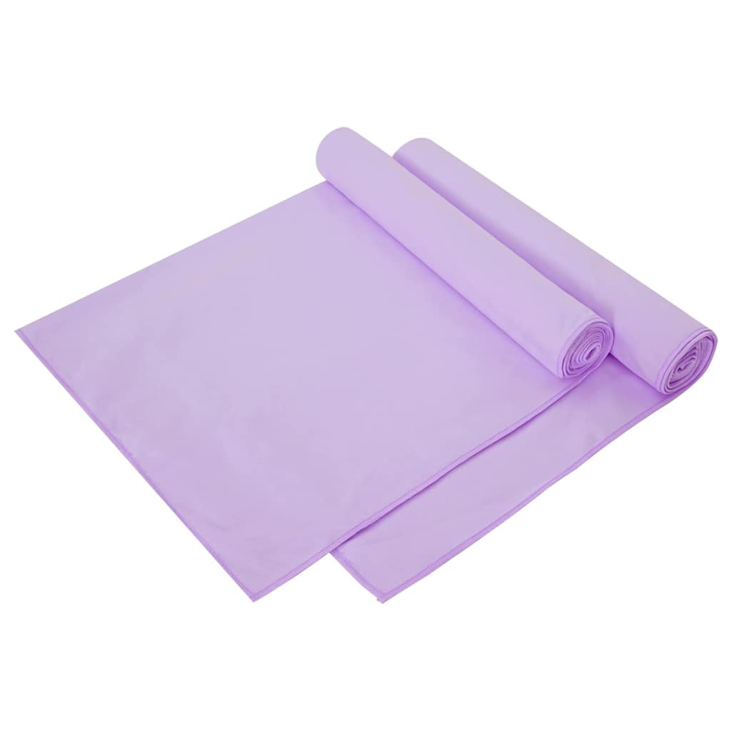 vidaXL Sporthandtücher 2 pcs Lila 140 x 70 cm Polyester und Polyamid