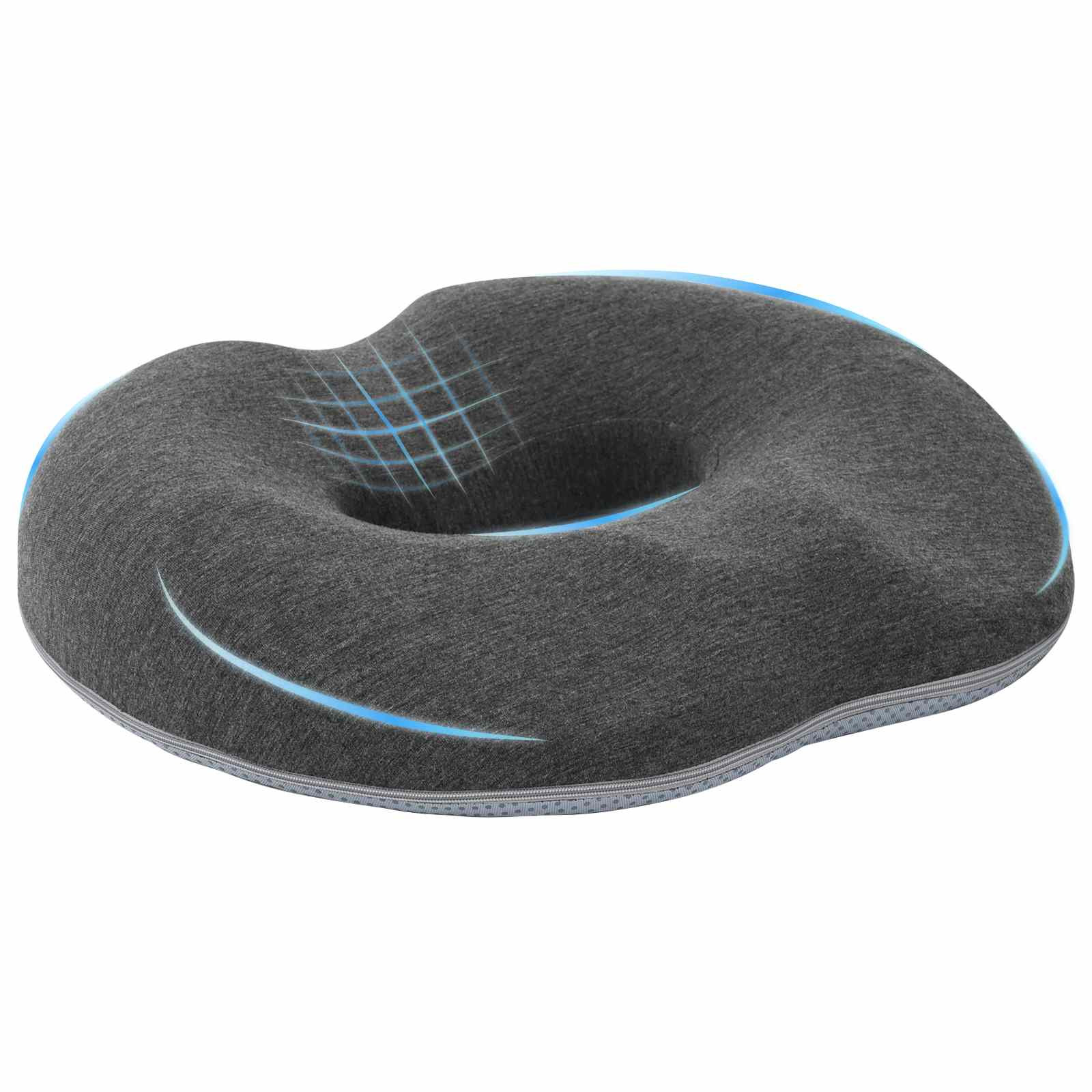 vidaXL Sitzkissen Einfarbig Dunkelgrau 42 x 36,5 x 8 cm Viscoschaum